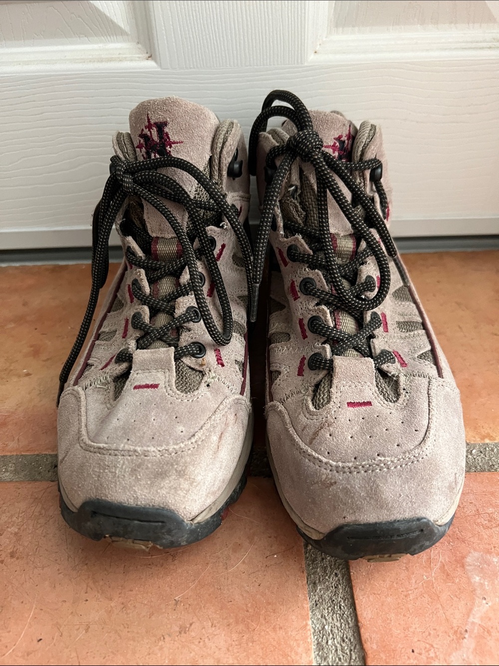 Merrell Women's Taupe Suede Lace-Up Hiking Boots with Black Laces